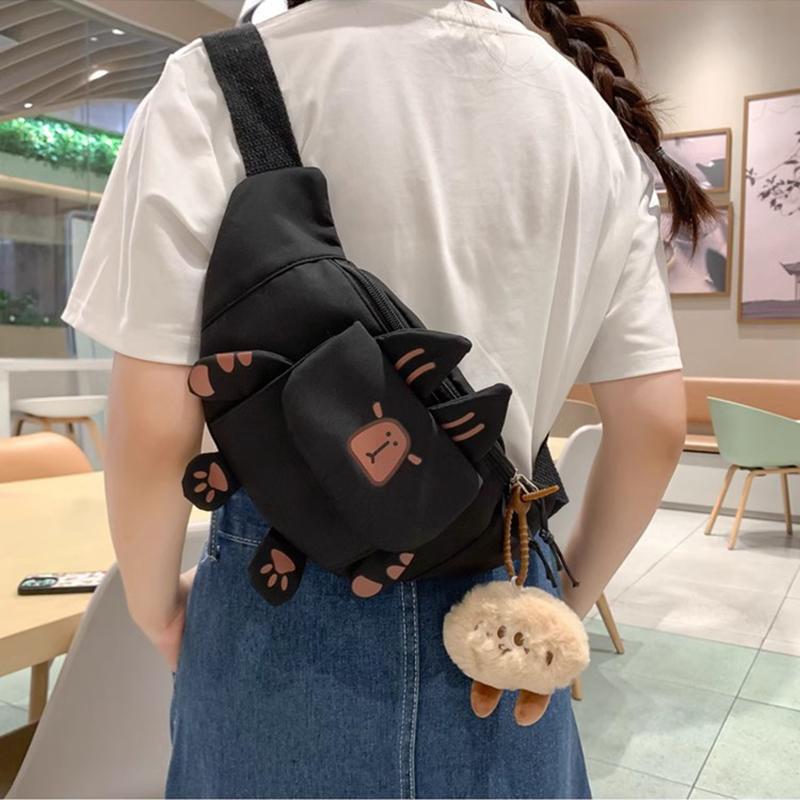 SCIONE Cute Cartoon Capibala Chest Bag 2025 New Large-capacity Fashion Leisure and Versatile Sports Students Lightweight Crossbody Bag