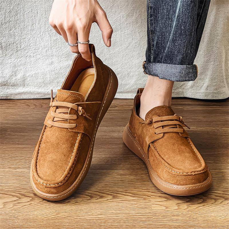 Fashion Handmade Suede Leather Men Business Casual Leather Shoes Men Driving Shoes Moccasins Men Flats Shoes Zapatos Hombre