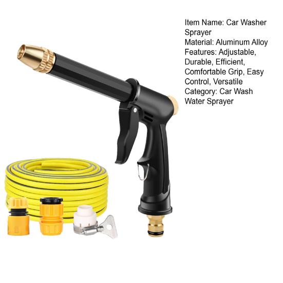 Car Washer Sprayer High Pressure Home Car Wash Water Sprayer with Booster Nozzle Adjustable Spray Modes Nozzle for Garden Watering and Outdoor