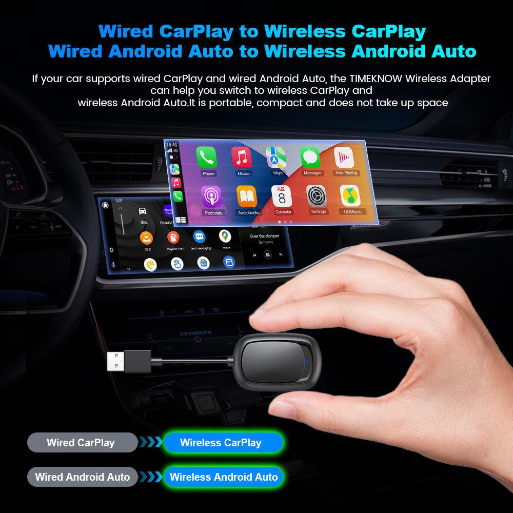 Wireless Carplay&Android Auto Box 2in1 Wired To Wireless Dongle Automatic Connect Adapter 5.0 Bluetooth Plug&Play Mini AI Box