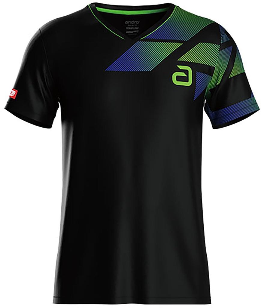 Andro Table Tennis Game Table Tennis Black x XL Shirt, J.T.T.A (Japan Association) Approved, Unisex, Benzen, Green,