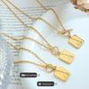 18K Gold-Plated Geometric Necklace with OT Buckle and Zircon Inlays