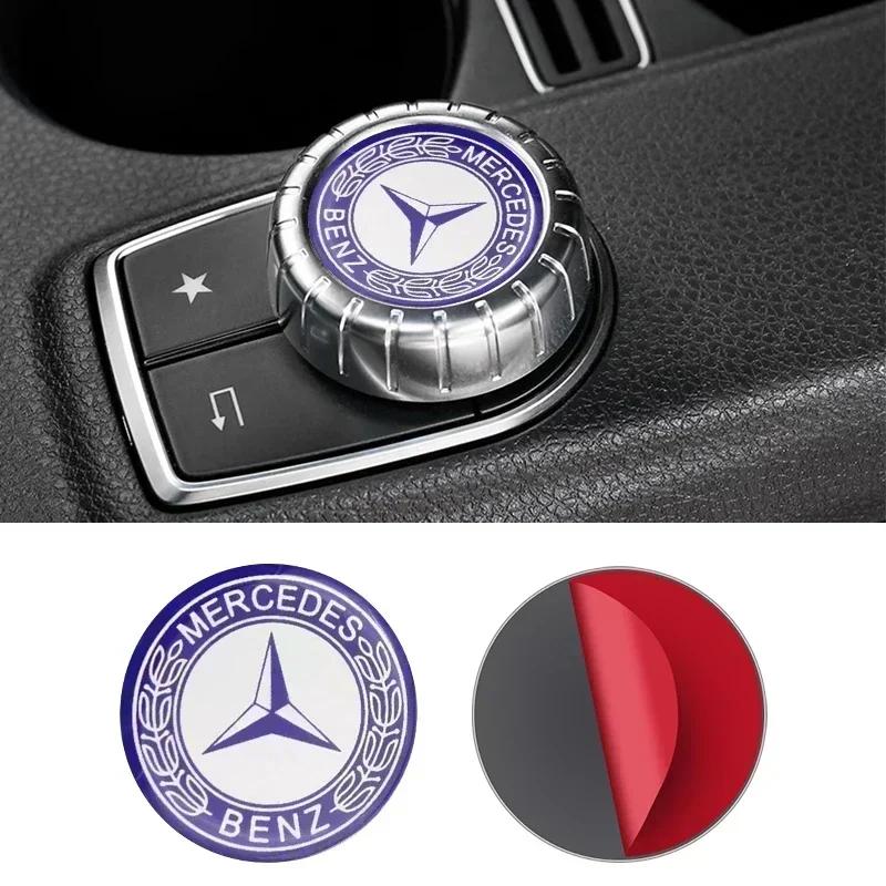 Bqfmlj1 Hot 2026 New Car for Mercedes Benz AMG 1pcs 29mm Car Small Media Control Sticker For Mercedes Benz A C E R M Class CLA GLA AMG W