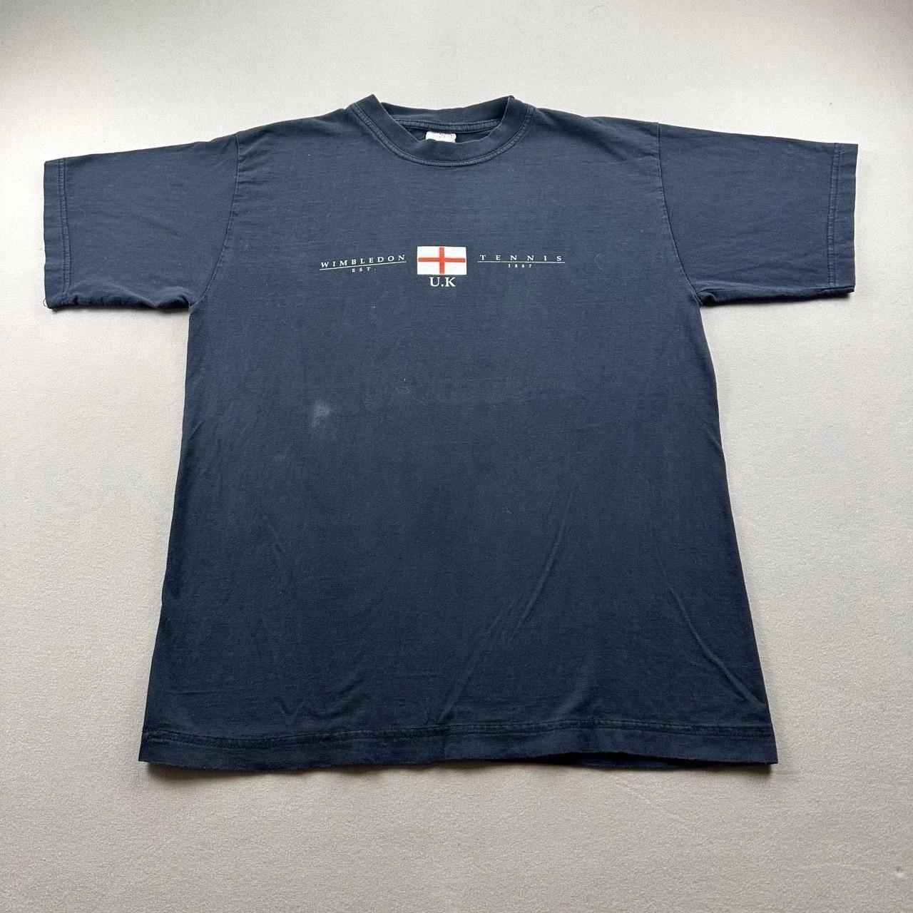 Vintage Wimbledon Tennis T-Shirt Mens Medium Black Championship UK England 90s 2XL