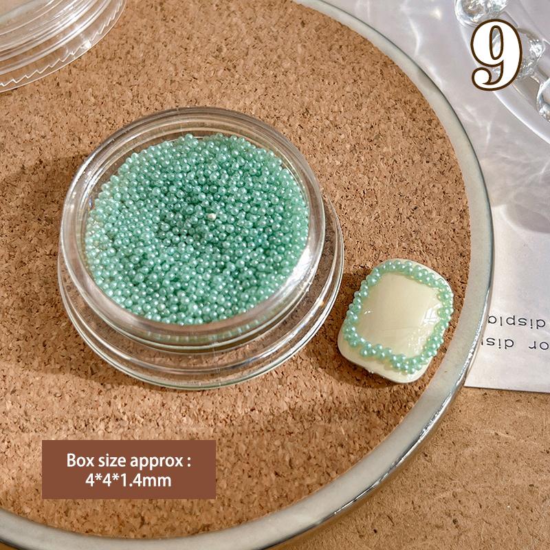 Nail Art Colored Beads Micro Mini Micro Iridescent Nail Charms Glitter Nails Art Tiny Bead Nail Art Pearls For Nail Decor
