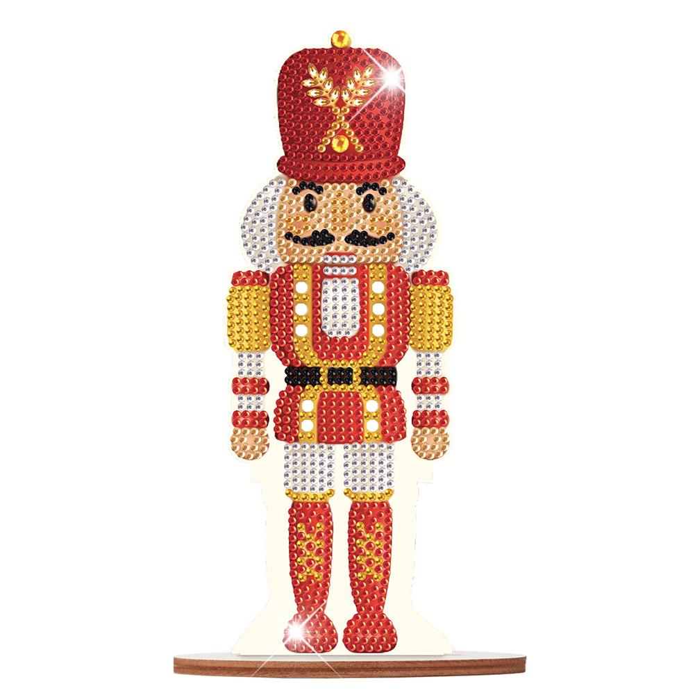 Diamond Painting Christmas Ornament Wooden Desktop Nutcracker Table Top Diamond Painting Decor for Home Office Desktop Decor