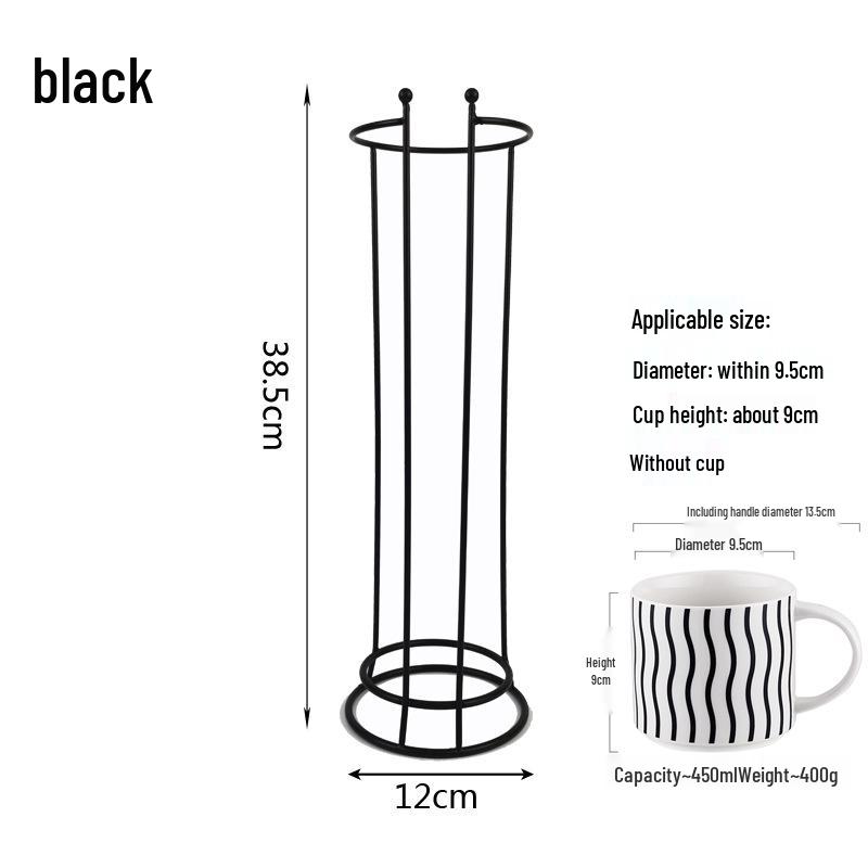 

Набор керамических кружек с подставкой - Компактное штабелируемое решение для хранения бытовых чашек