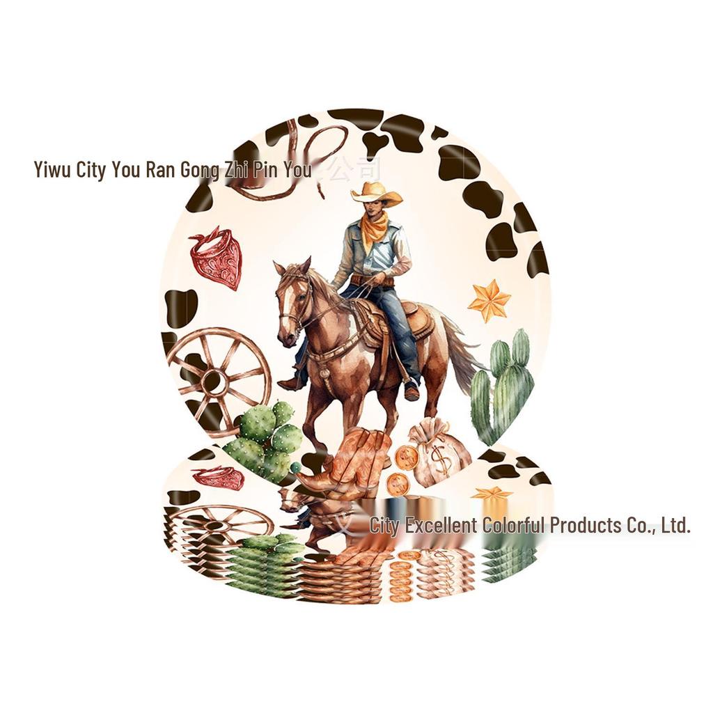 Western Cowboy Theme Birthday Party Disposable Tableware Set