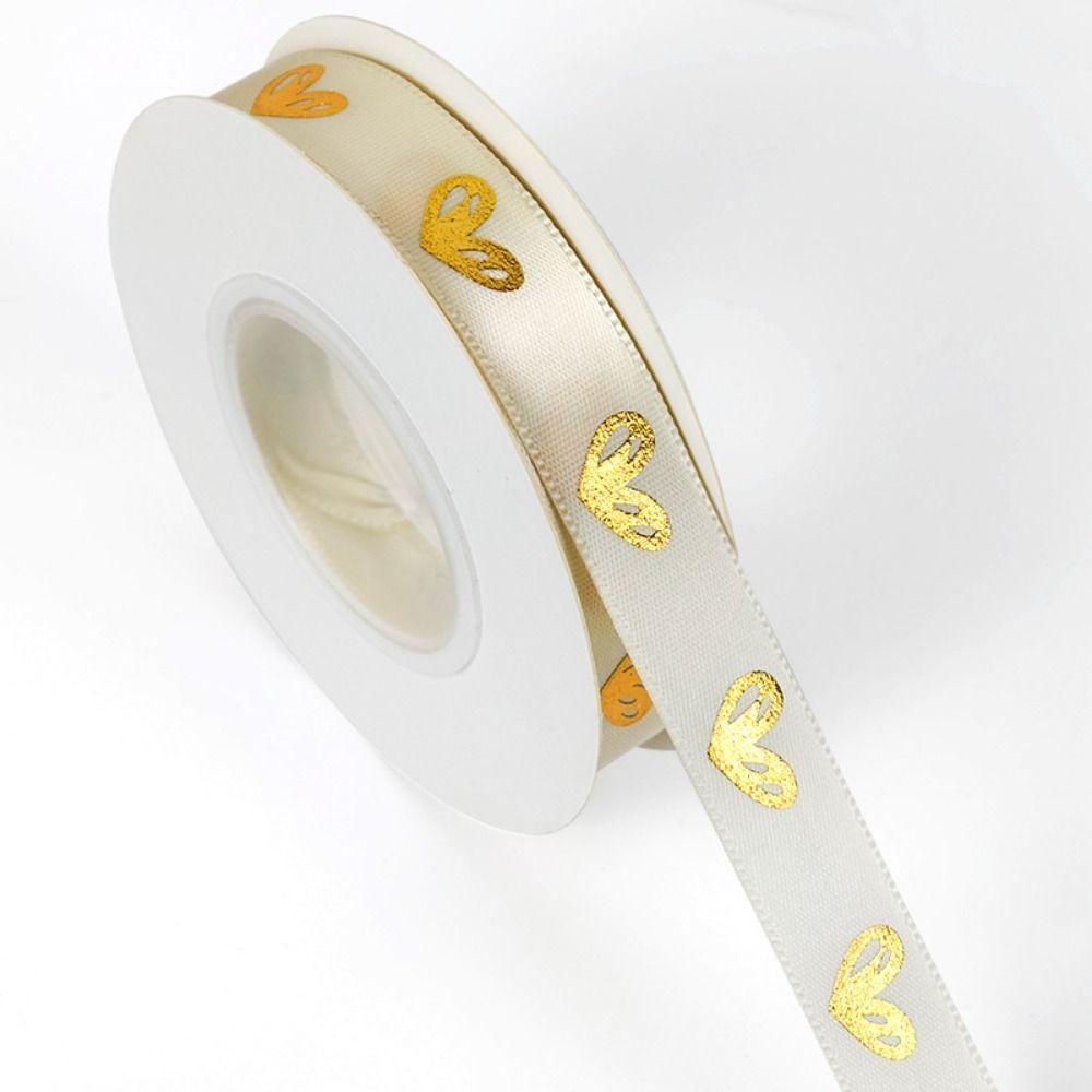 1,5 cm * 16 Meter Valentinstags-Serienband Klassisches Liebe-Aufdruck Goldgeprägtes Herzband Festliche Atmosphäre Band