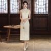 White Sleeveless National Style New Chinese Daily Suzhou Long Cheongsam Improved Young 1011 New Women's High Sense