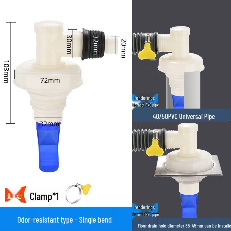 Odor-Proof Y-Shaped Drain Connector for Washing Machine and Basin