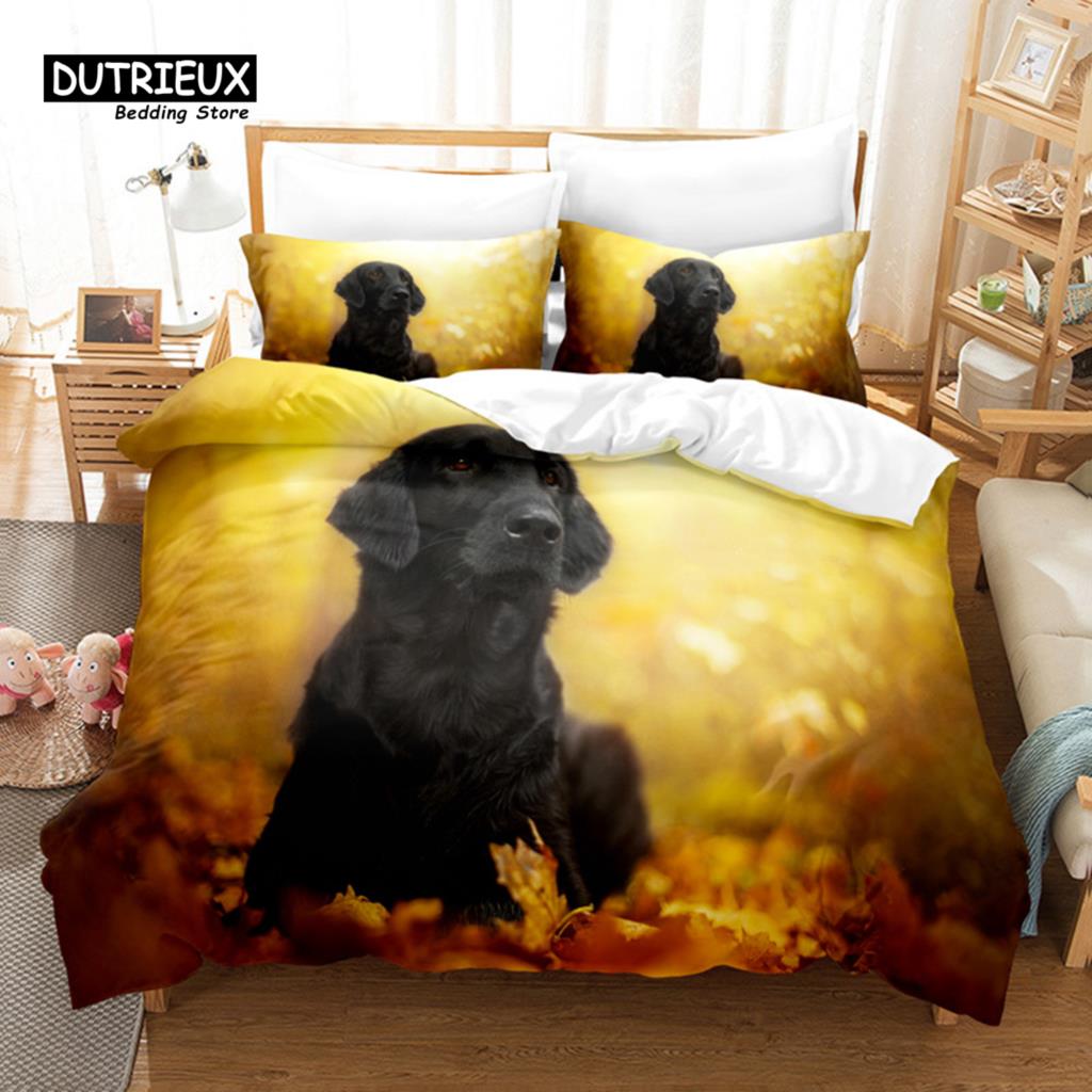 Surfer Dog Bedding Set, 3Pcs Duvet Cover Set, Soft Comfortable Breathable Duvet Cover, For Bedroom Guest Room Decor