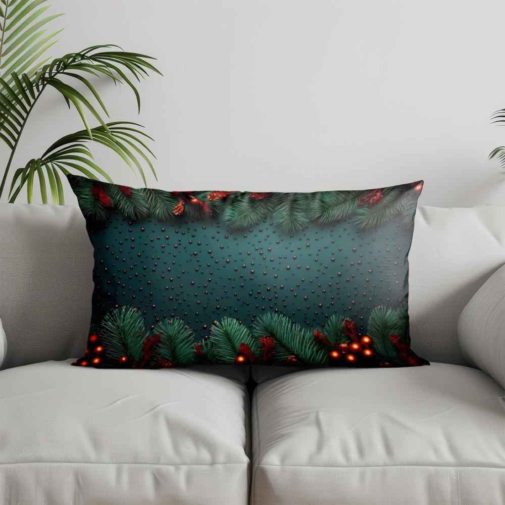 Home Decor Merry Christmas Snowflake Pillow Suitable For Sofa Bedroom Car Pillow Cover Cushion Rectangular Back Cushion