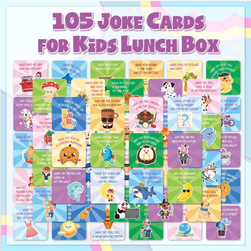 1PACK inspirational cards 105 lunch boxes, note cards, message puns, jokes, cute encouragement, children's cards
