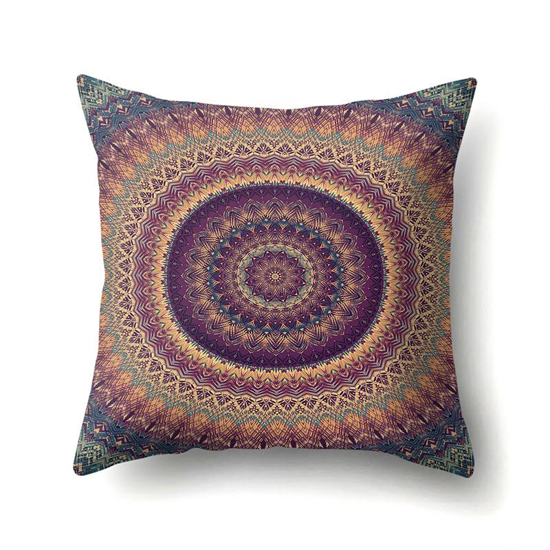 American Retro Ethnic Bohemian Polyester Pillow Case Car Decoration Home Printed Waist Rest Pillow Case