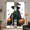 Set Of 2 Horror Halloween Witch Skeleton Curtain Evil Bat Pumpkin Decoration Window Drapes Party Home Office Classroom Curtains Made Polyester
