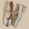 Fashion Elegant Women Mid Heels Mary Janes Shoes Square Toe Heeled Sandals Pumps 2025 Summer Designer Shallow Buckle Zapatillas De Mujer