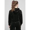 Women's Urban Classics Cropped Velvet Oversized Hoodie (GT) - Black - XXL