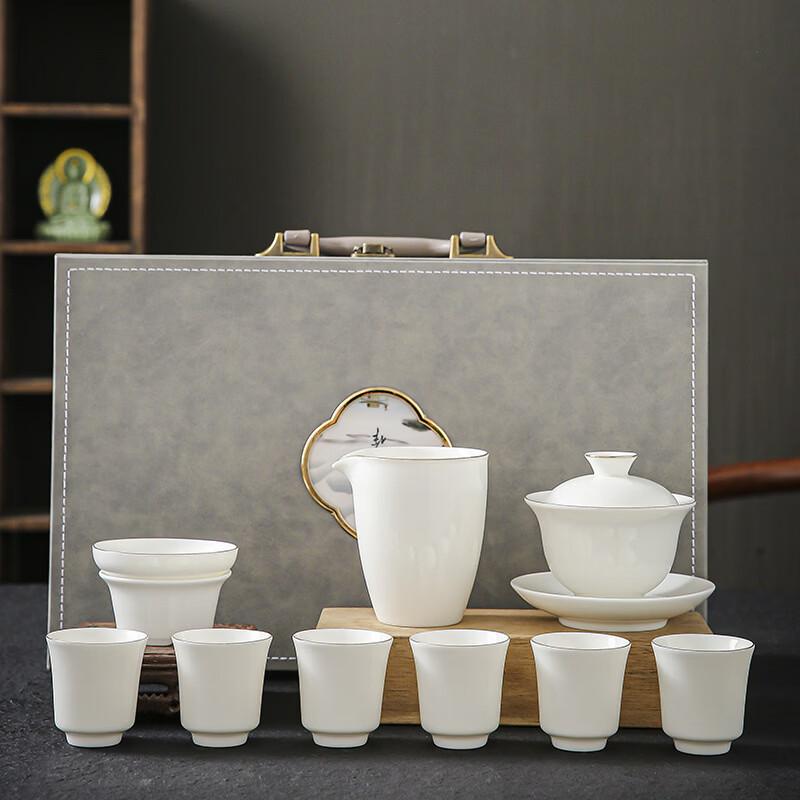 Handun Luxury White Porcelain Kung Fu Tea Set