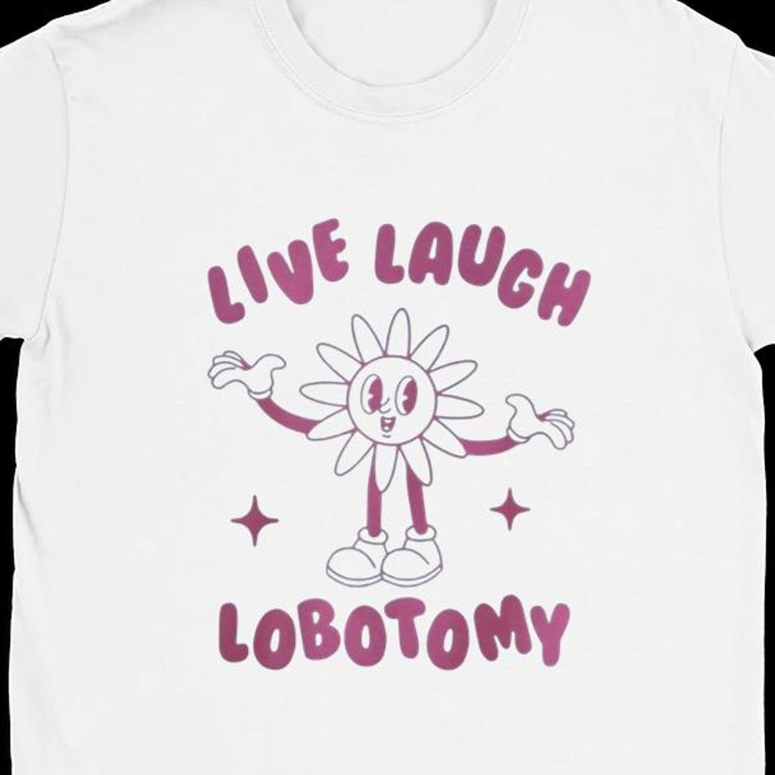 Dark Humor Tee | LIVE LAUGH LOBOTOMY | Dark Humor Fans | Alternative Clothing | Streetwear | Gildan Cotton Unisex M