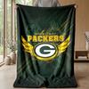 Green Bay Packers Flannel Fleece Blanket Cozy Warm Throw Blanket For Couch Bed Travel All Season Use