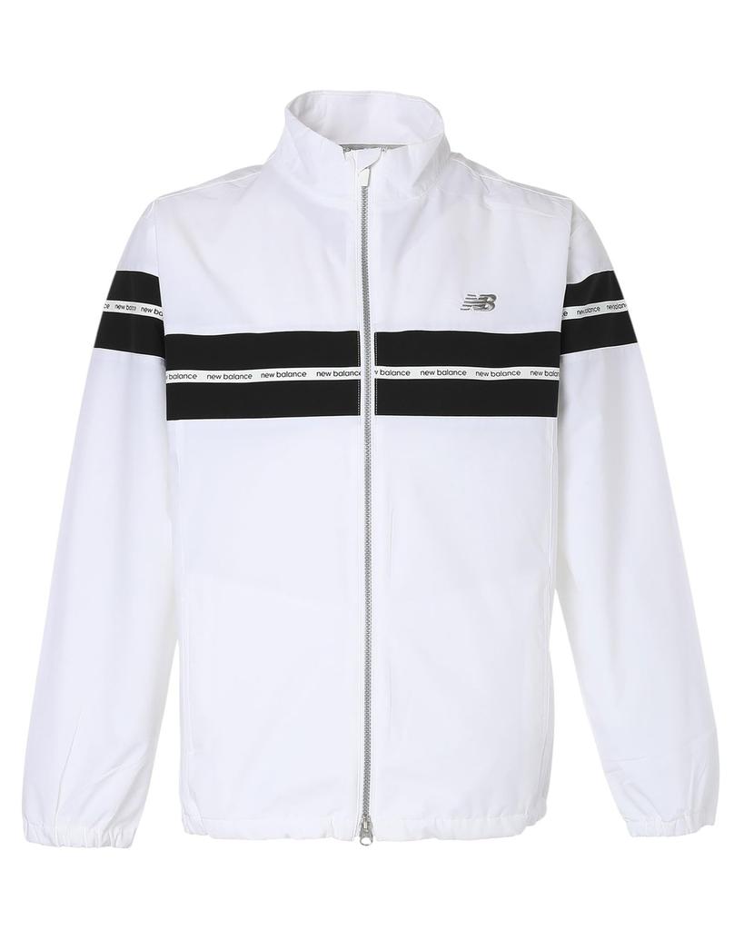 Men's Golf Wind Blouson (012-5220001) - New Balance Water-Repellent Stretch Windbreaker Jacket, White, Size 4