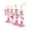 12 cm Nussknacker Miniaturen Rosa Serie Nussknacker Puppen Ornamente Desktop Dekoration Cartoons Walnüsse Soldaten Band Puppen