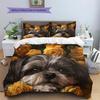 Shih Tzu and Flowers Pattern Bedding Home Decoration Birthday Gift (1 * Duvet Cover + 2 * Pillowcase, Without Core)