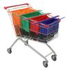 4-teilige Trolley-Tasche, wiederverwendbare Einkaufstaschen mit verstärktem Griff, wiederverwendbare, faltbare Trolley-Taschen mit großer Kapazität