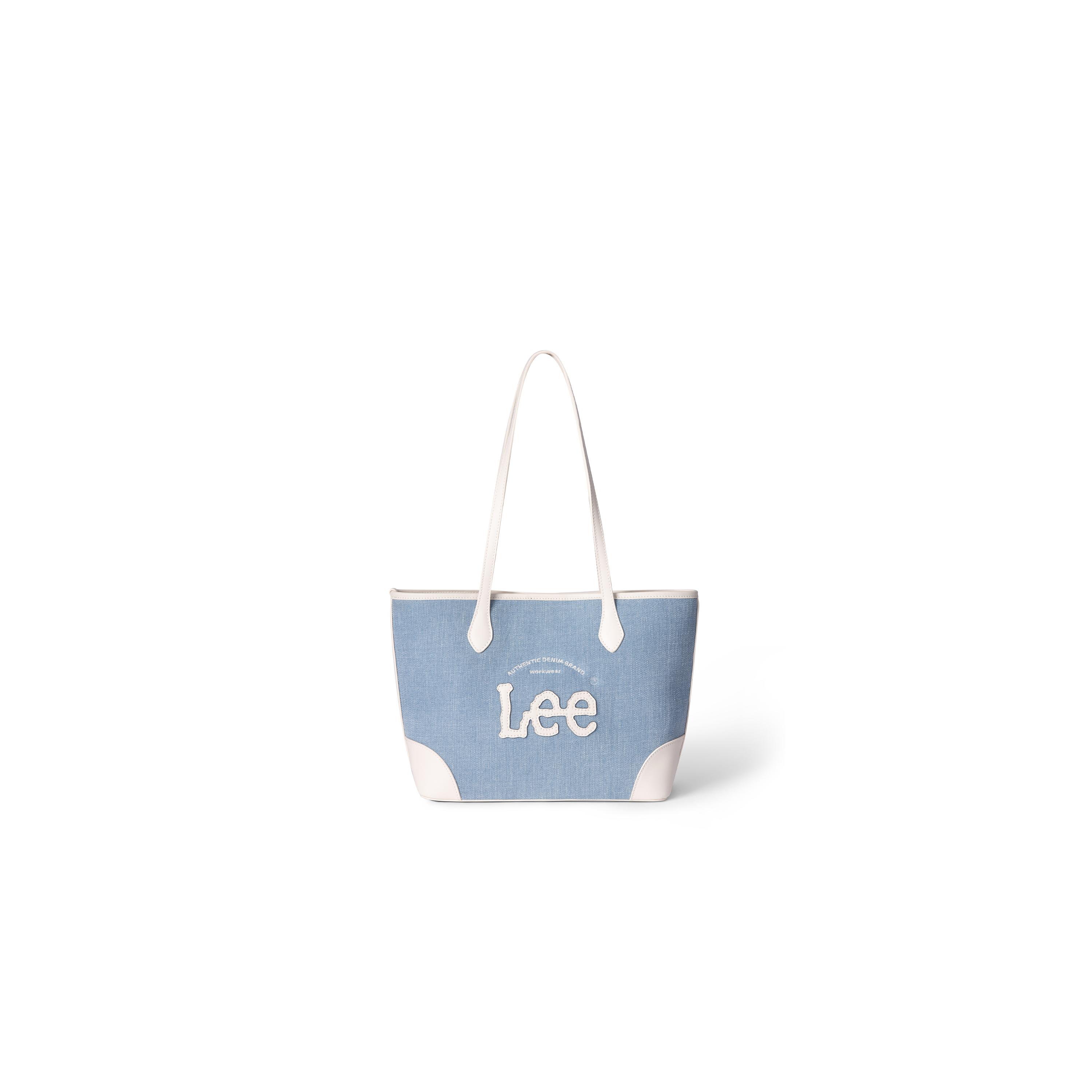 

New Lee Denim With PU Panel Tote Denim Bag, Shoulder Bag Regular Women s Light Denim Blue LE240101M-521 36.1*10.4*25.4CM