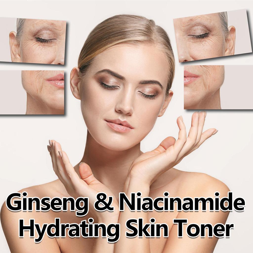 Toner Viso al Ginseng 120ml Restringente Pori Idratante Controllo Sebo Nicotinamide Levigante Schiarente Cura della Pelle del Viso Acqua Tonica