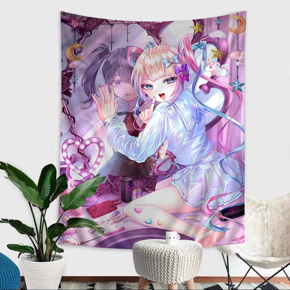 Game NNeedy Girl Overdose Tapestry Art Printing Japanese Wall Tapestry Anime Wall Hanging Home Decor