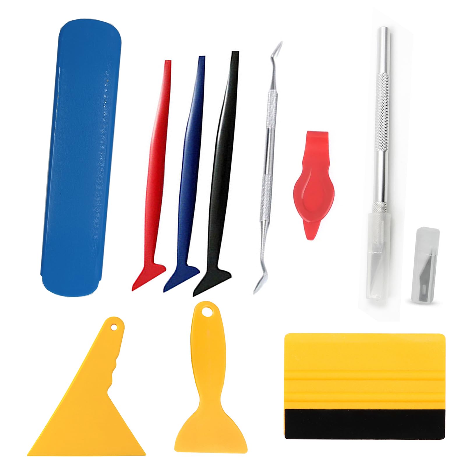 

Ракель для автомобильной пленки Yandong Автомобильный автомобильный ракель Шпатель для нанесения Ракель для резки автомобильной пленки 3 уровня жесткости Ракель для нанесения пленки на зазоры Нанесение автомобильной пленки