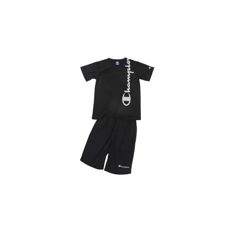 [Champion] Short-sleeved Crew Neck T-shirt, UV Protection, Quick-drying, Script Logo, T-shirt & Shorts Set, School Basic Sports CK-DSW02-090-160