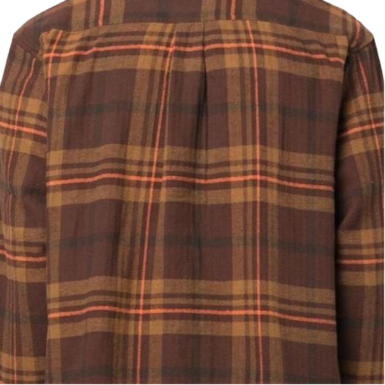 Carhartt WIP FW22 Melange Check Logo Shirt Men shirts Brown I030803-15H-XX