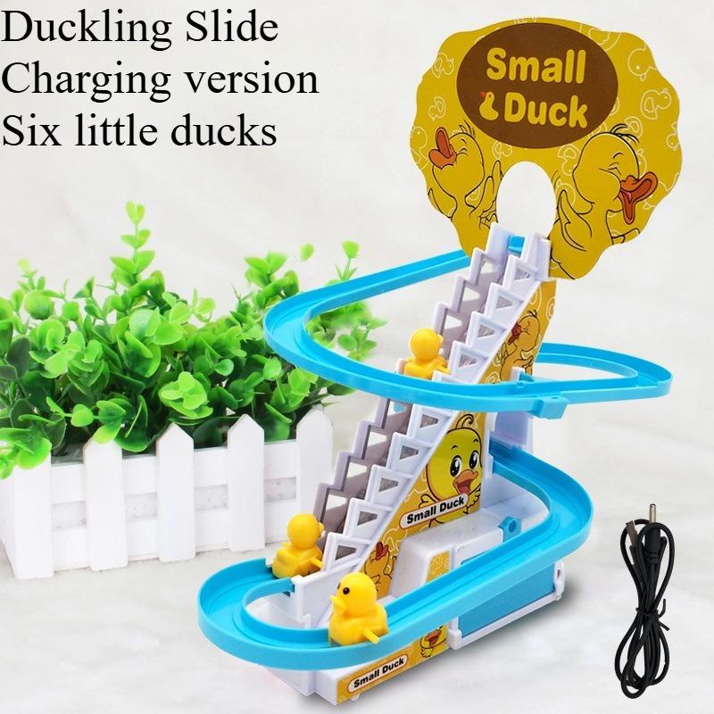 

1SET Little Duck Climbing Stairs Little Yellow Duck Climbing Stairs Slide Track Toy Climbing Stairs Duck Charging version