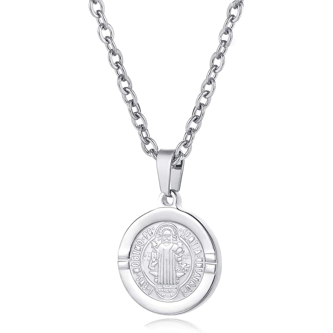 

Rockyu Парні намиста для і Срібний Круглий Античний Амулет Продається Окремо Для Пар, Прості, Чоловічі Жіночі, Титан, Релігійні, Ісус, Підвіска,