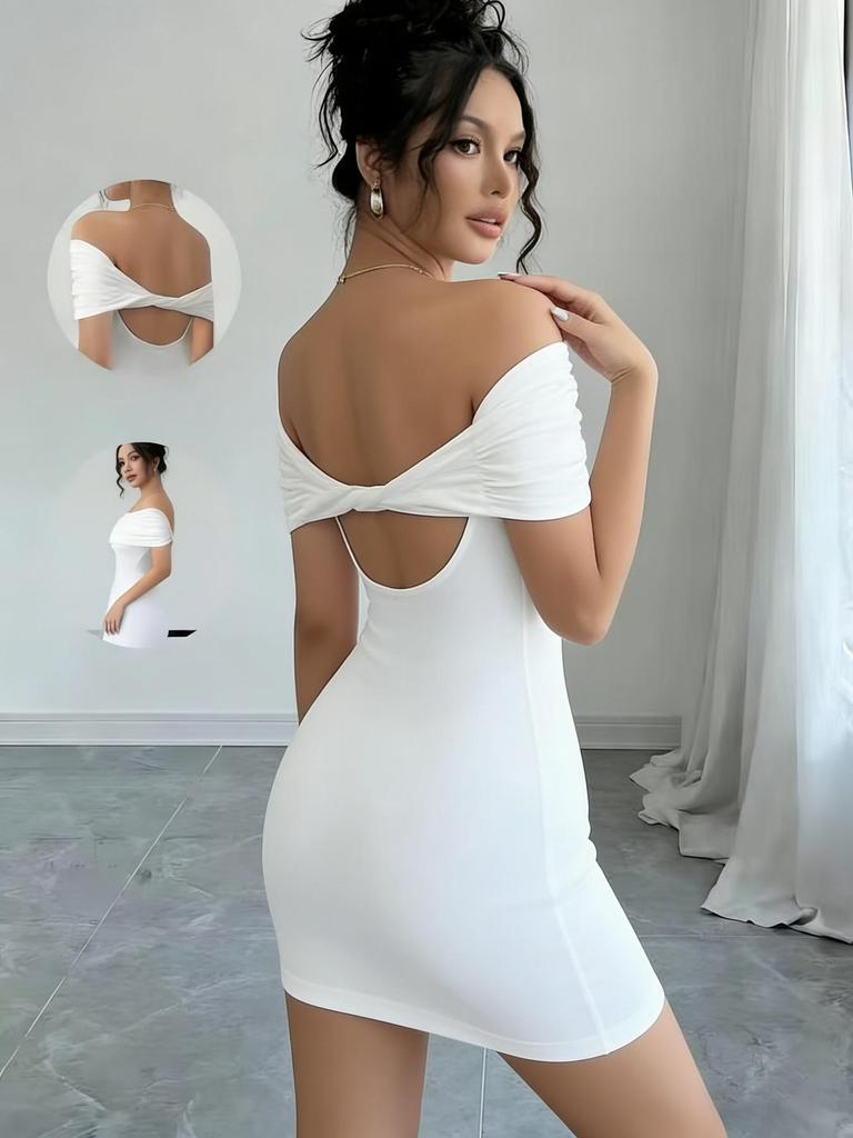 2025 European & American Spring/Summer Backless One-Shoulder Slim-Fit Dress