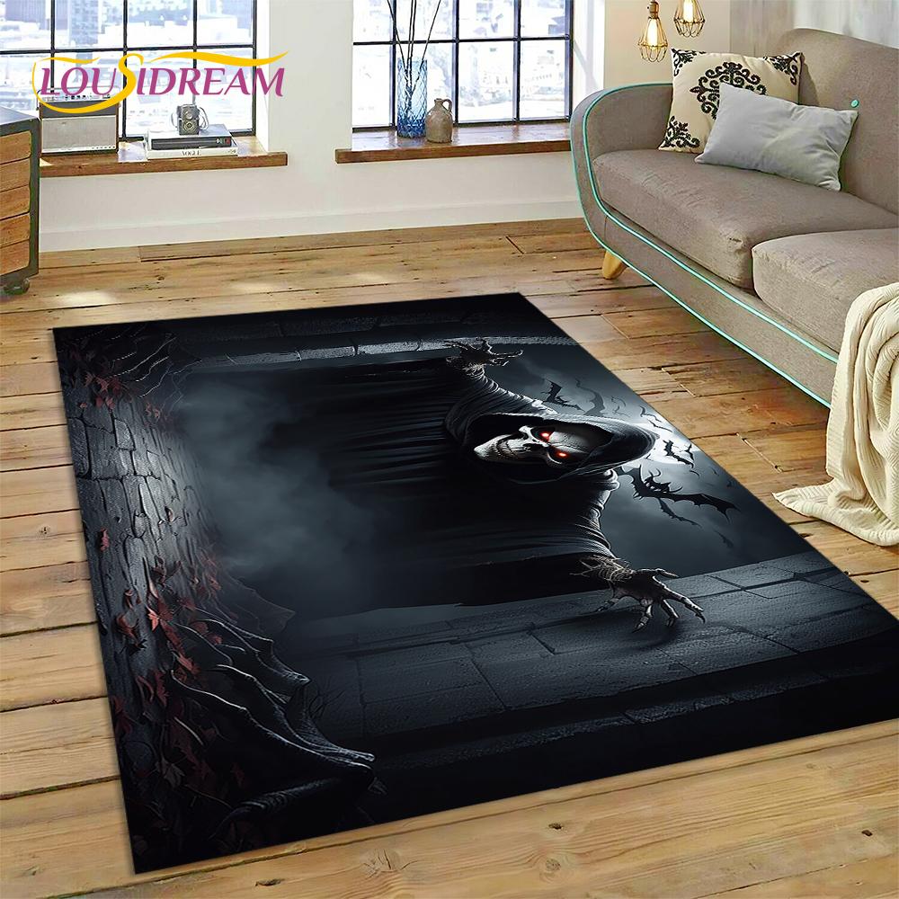 New Gothic Horror Character Skull Ghost Spirit Carpet Rug for Bedroom Living Room Home Sofa Decoration,kids Decor Floor Mat