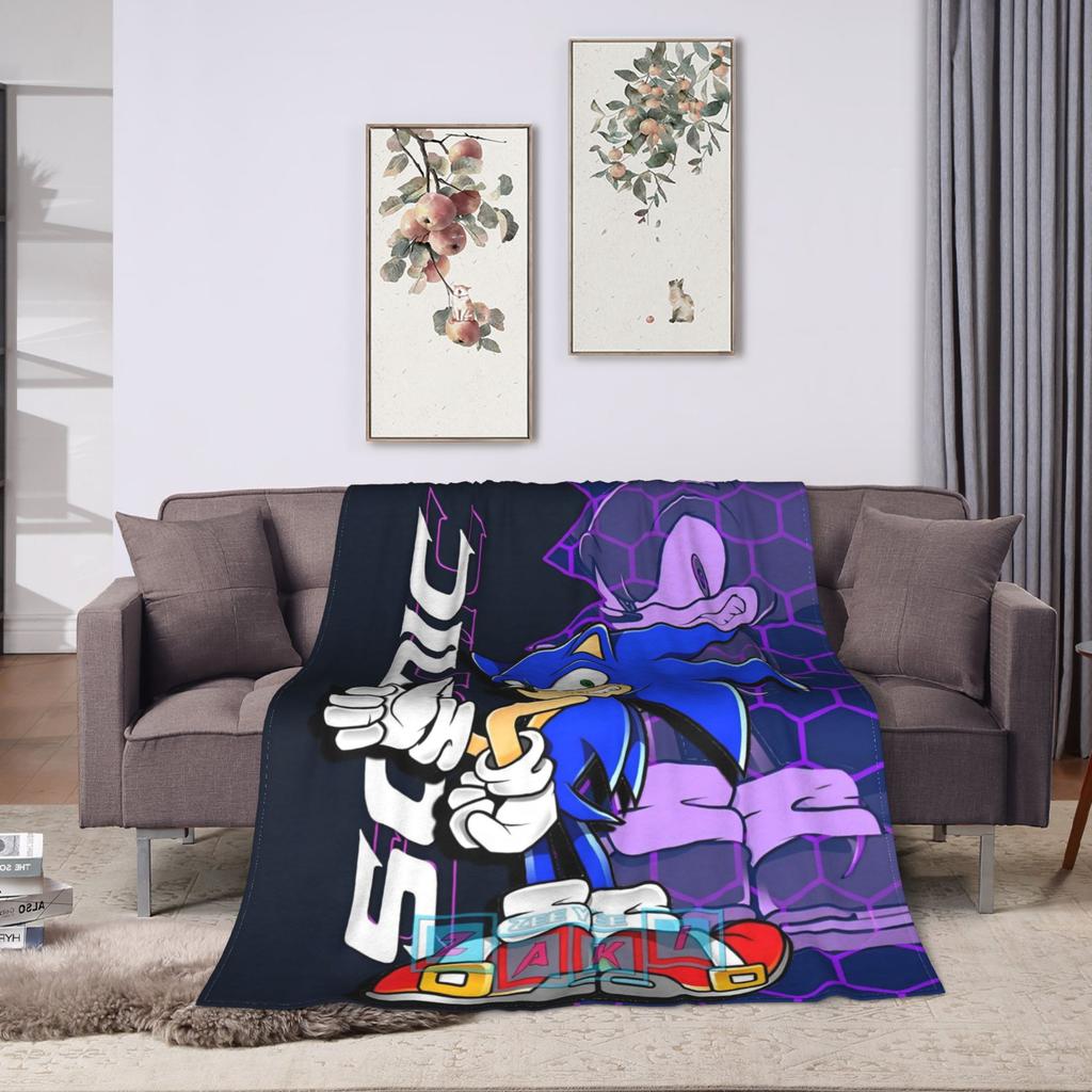 S-Sonics the Hedgehog Shadow Generations Blankets Fleece Summer Portable Soft Throw Blankets for Bedding Travel Rug Piece