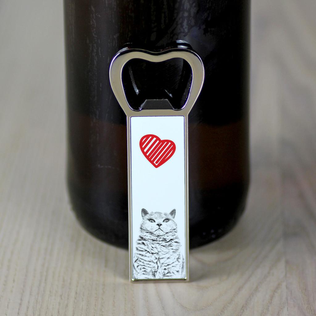 Selkirk Rex Shorthaired – Bottle opener with a cat, personalized fridge opener | Art-Dog