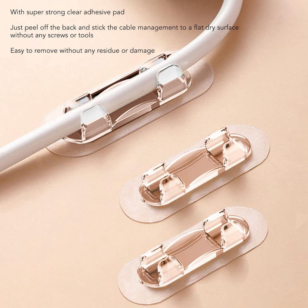 40Pcs Adhesive Cable Clips Punch Adhesive Wire Holders Cord Clips for Home Car Desk