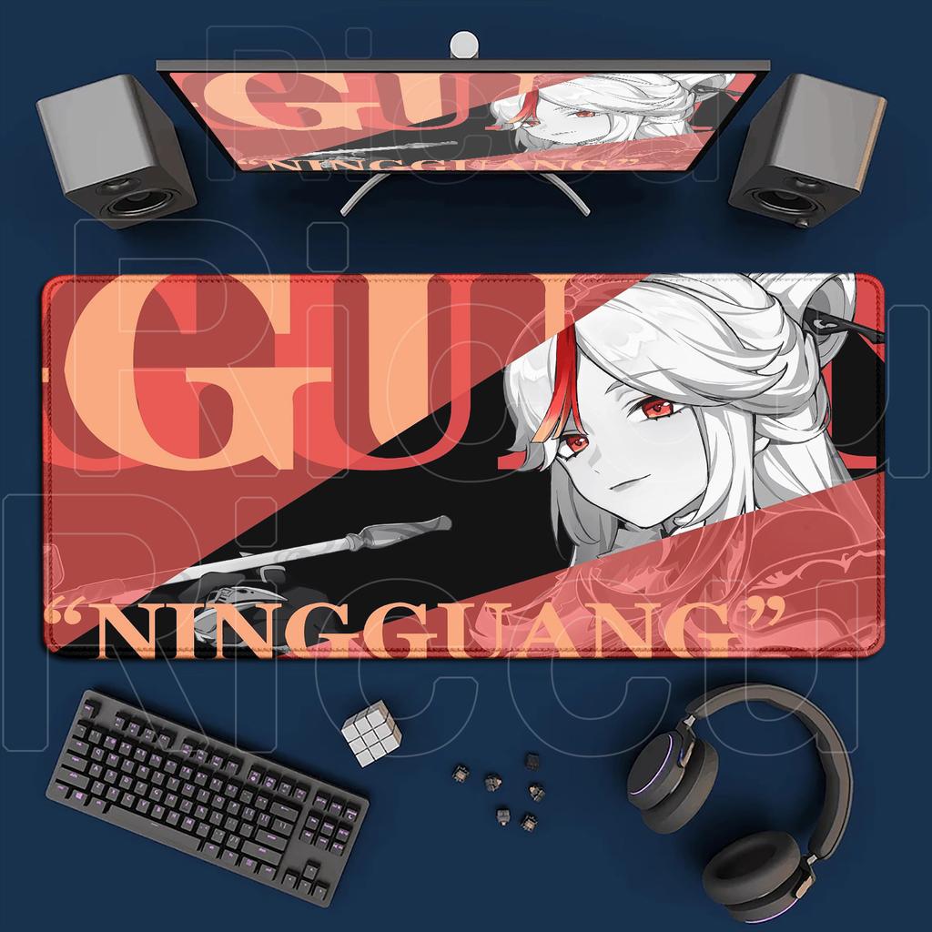 Large Computer Gamer Non-slip Keyboard Mat Kawaii Hu Tao Anime Girls Rubber Mouse Pad XXL Hot Game Genshin Impact Speed Mousepad