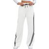 Women Autumn Winter Sports Casual Side Striped Drawstring High-Waisted Straight-leg Pants Sweatpants