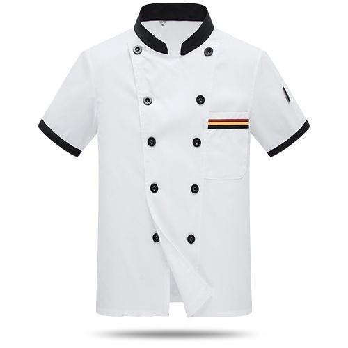 Restaurant Cook Shirt Short Sleeve Chef Jacket Baker Uniform Kitchen Caterers Clothes
