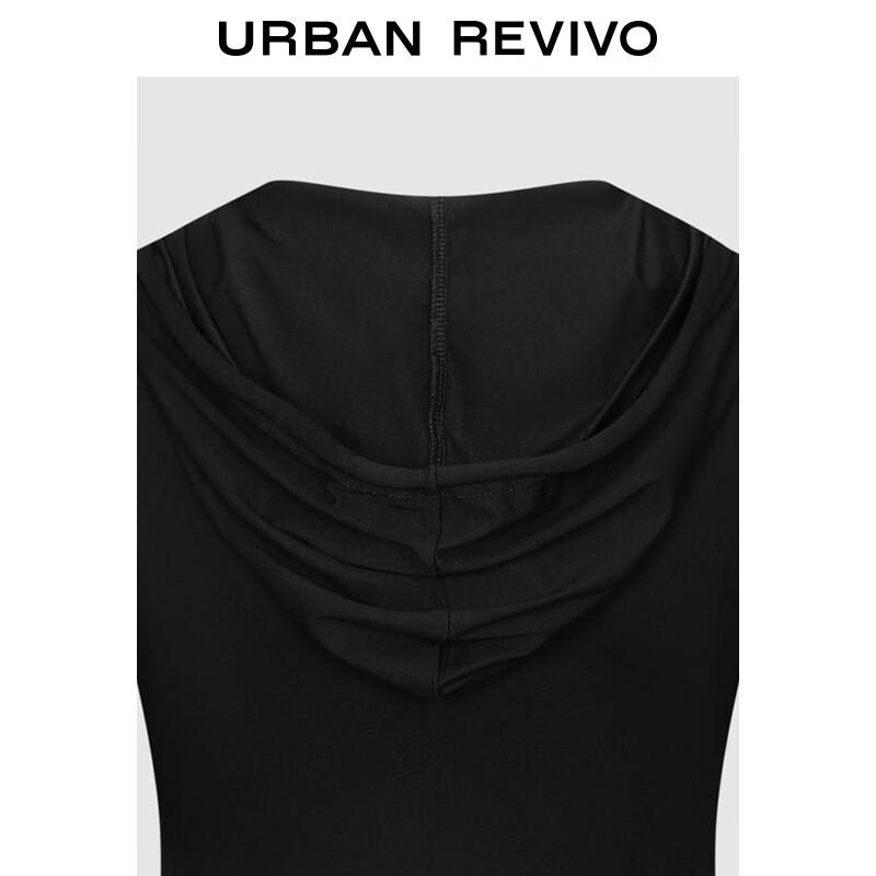 UR Women's Ruffled Pleated Hooded Short Coat