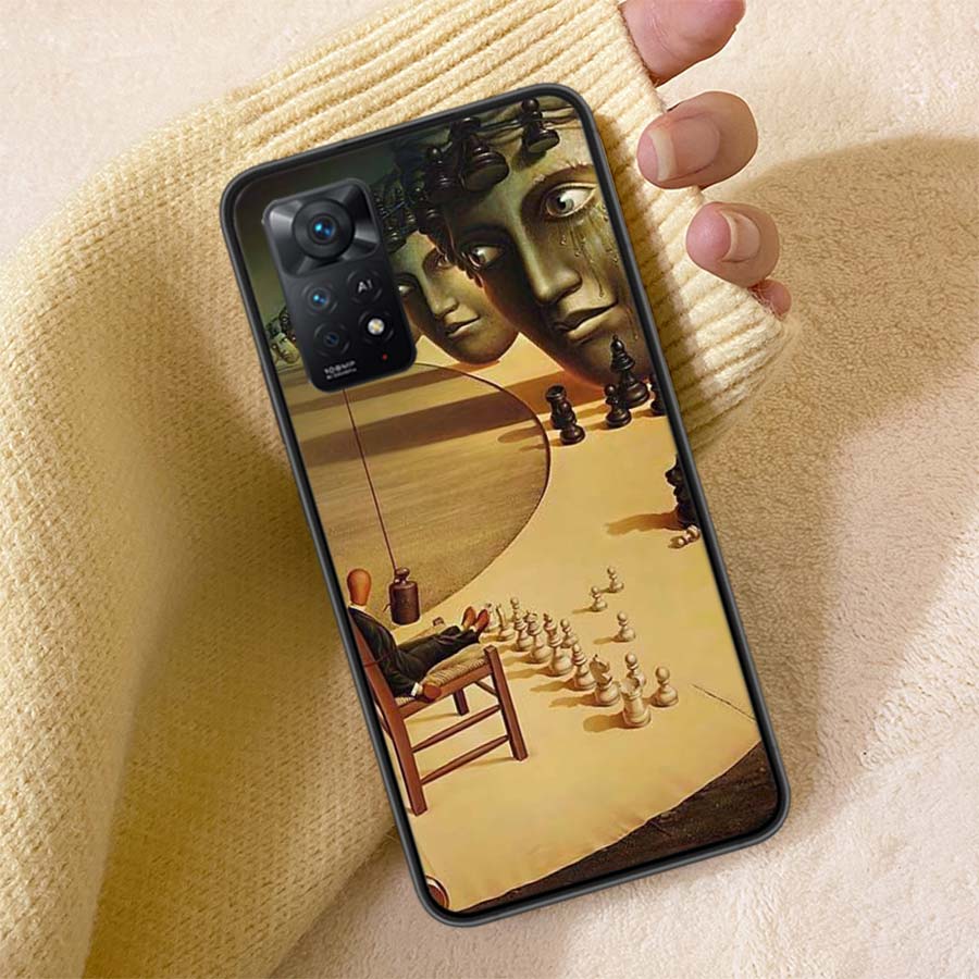 Rene Magritte Phone Case For Redmi Note 13 14 15 Pro Plus 12 13C 12C 15C 9 10 10C 9T 9C 9A TPU Soft Cover Clear Cell Cases Shock