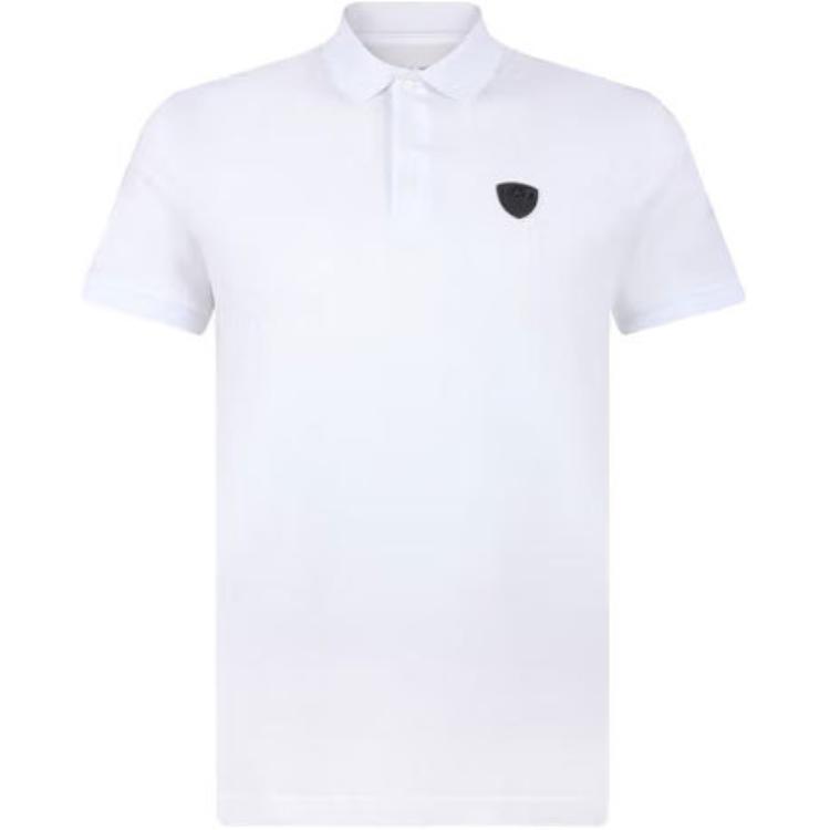 Emporio Armani EA7 SS22 Однотонная футболка-поло с логотипом с коротким рукавом Мужские топы Белый 8NPF09-PJNQZ-01100 M