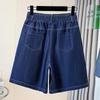 Women's Lightweight Tencel Denim High-Waist Loose Shorts - Summer Ice Silk 5-Point Pants Plus Size