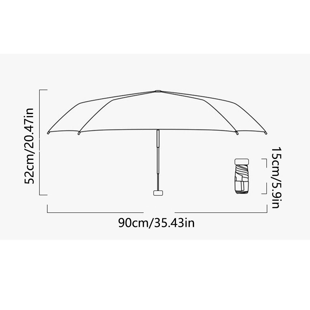 Compact Travel Rain Umbrella 6 Ribs Folding Pocket Umbrella Fast Dry Hand Operated Parasol  Women